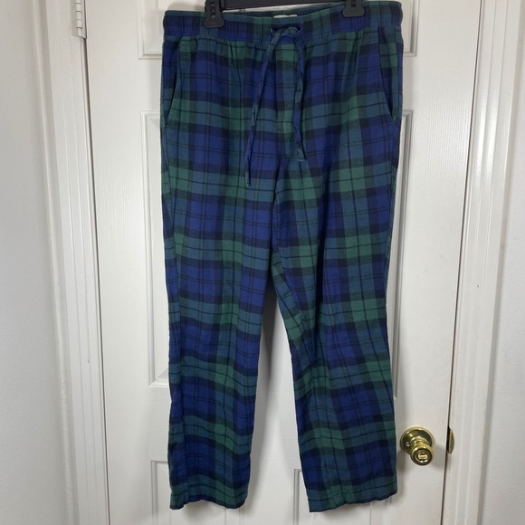 J Crew Men's Plaid Flannel Pajama Set Long Sleeve Button Up With Pants Large - Picture 4 of 11